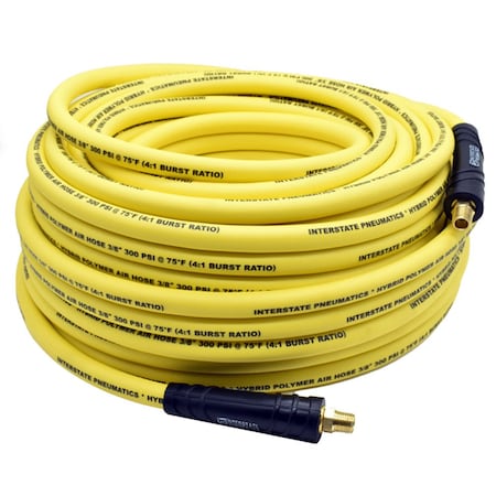 Interstate Pneumatics 3/8in 50 ft Yellow Hybrid Polymer Hose 1/4in NPT HH16-050